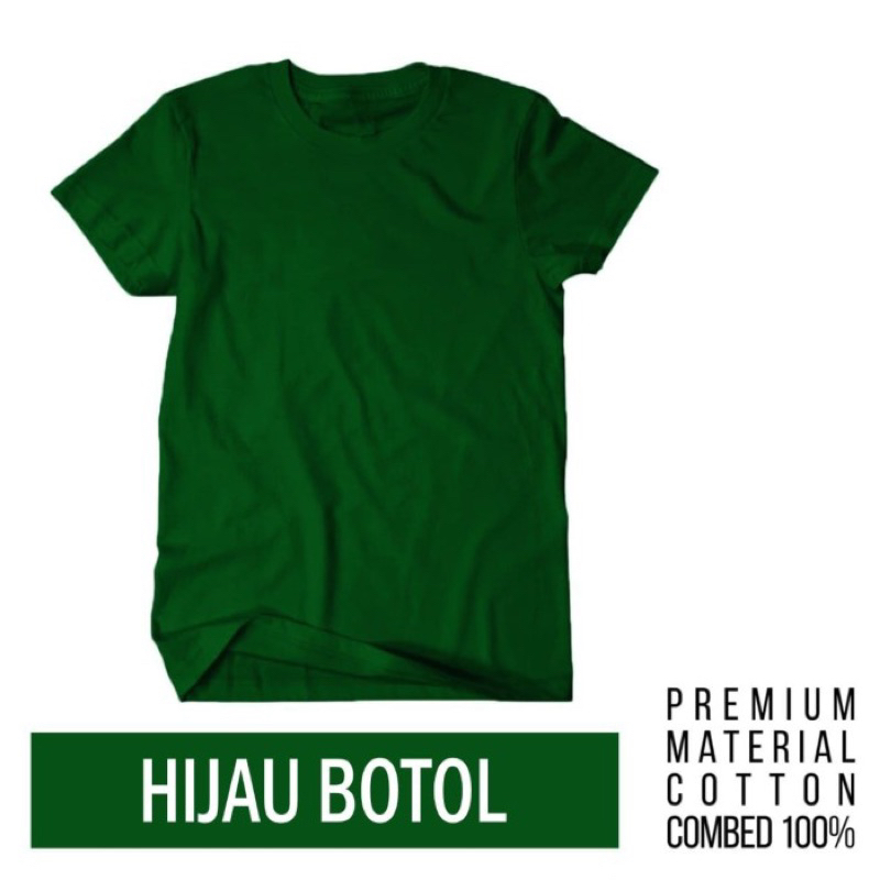 KAOS POLOS BASIC HIJAU BOTOL ORIGINAL COMMBED