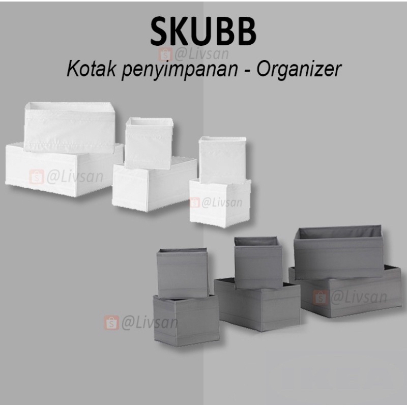 SKUBB 5KUBB ISI 6 KOTAK TEMPAT PENYIMPANAN ORGANIZER STORAGE BARANG SISIPAN PEMBATAS RAK LACI LEMARI