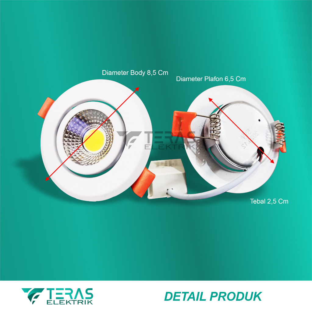 Lampu downlight spotlight LED 5w COB 5 Watt Premium Material Besi