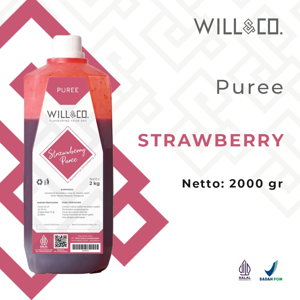 

Puree Strawberry WillnCo Concentrate 2L