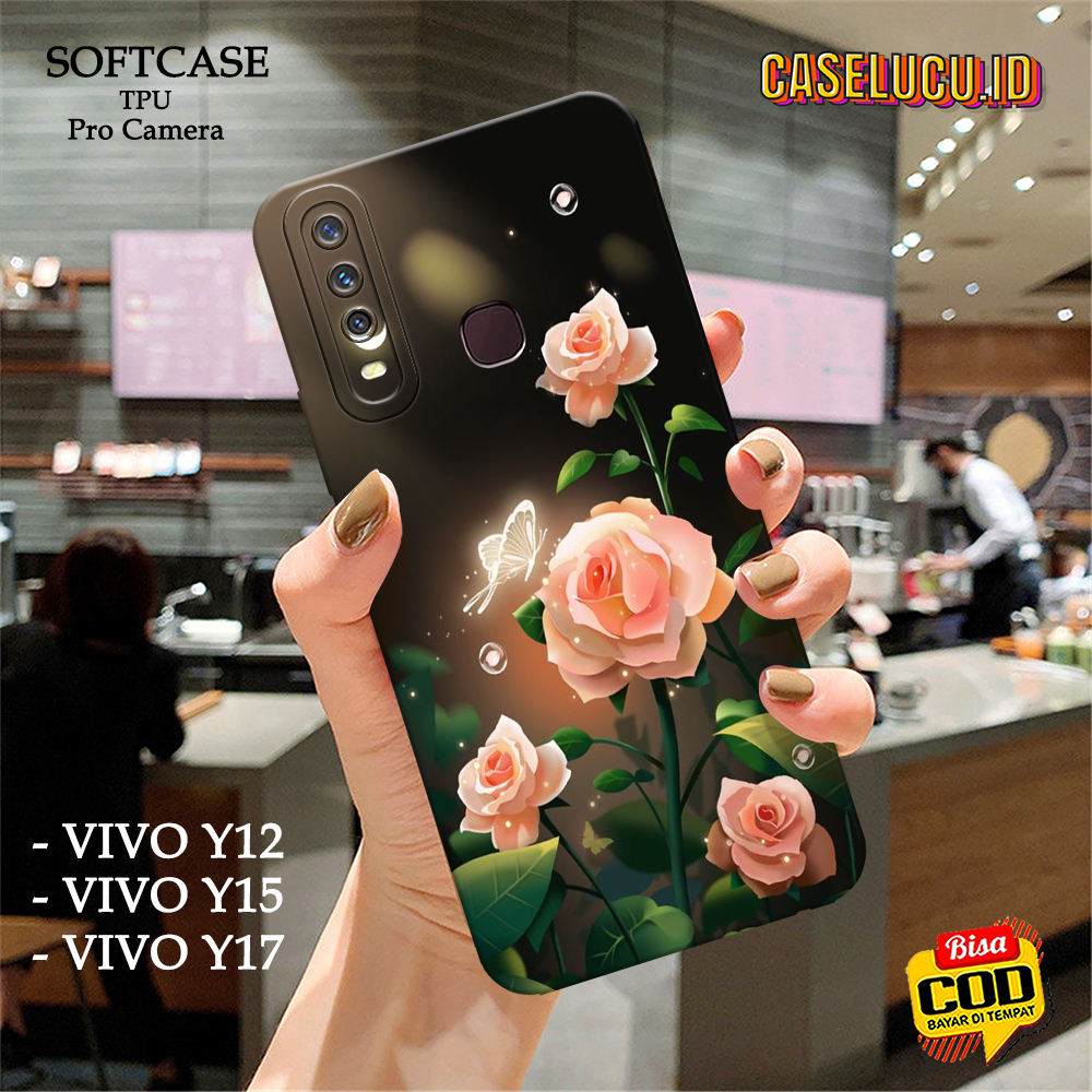 Casing Hp Vivo Y12 / Y15 / Y17 Terbaru - Fashion Case Bunga - Case Vivo Y12 / Y15 / Y17 - Soft Case 
