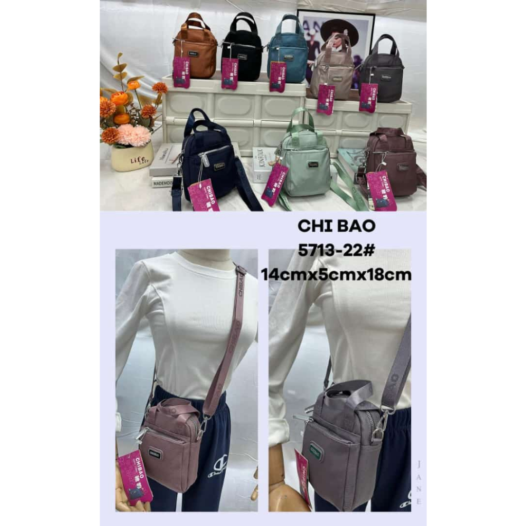 (PINK_IMP)  Chibao New Import Tas Tas Selempang Wanita . Bahan Parasut Full Emboss