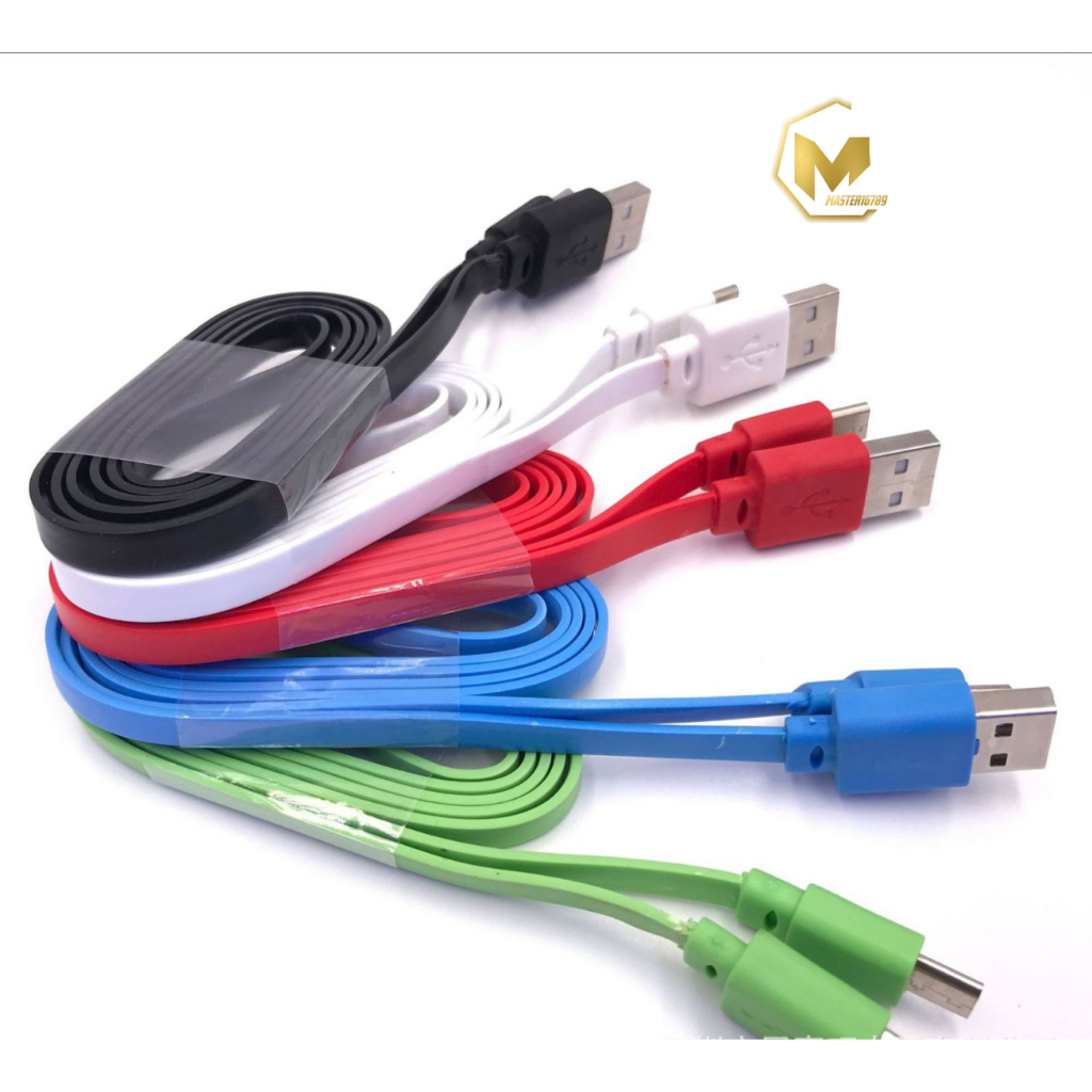 KABEL CABLE DATA MACARON PIPIH GEPENG MICRO USB , TIPE C USB , IPHONE USB 2.4A WARNA LENGKAP SUPPORT FAST CHARGING 1M DATA CABLE ANDROID &amp; IOS MA831