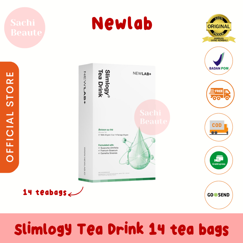 Beaudelab SlimFazz Tea Drink Pelangsing Herbal Makanan Diet Teh Diet Detox 14 Teabags NewLab New Lab