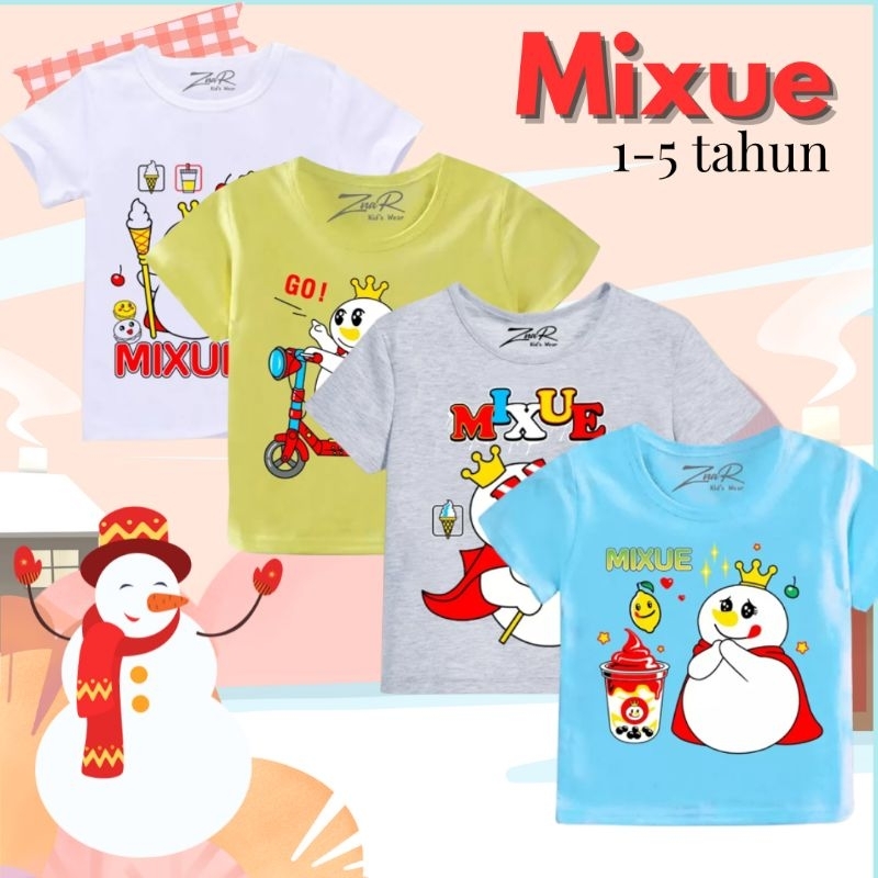 HABISIN STOK Baju Anak Laki laki Perempuan Mixue Usia 1 2 3 4 tahun