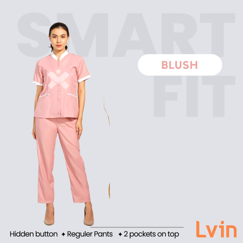 Lvin Baju Seragam suster Hana Series / nanny uniform/seragam klinik / baju jaga oka / Seragam perawat / Smart Fit