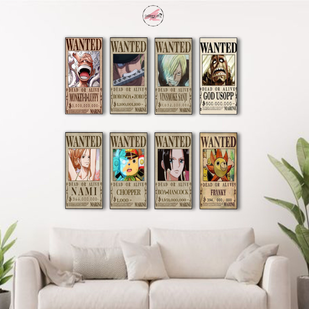 Pajangan Dinding BOUNTY KRU MUGIWARA ONE PIECE Hiasan Dinding Cocok Buat Kamar Aestentic Poster Kayu