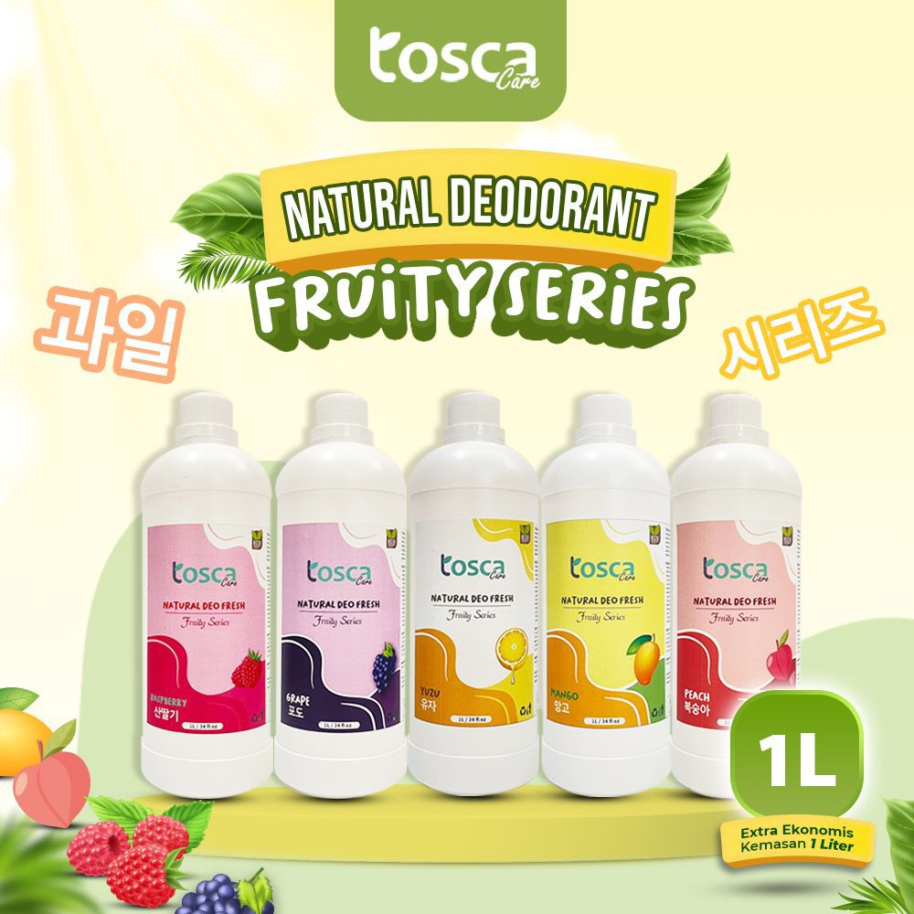 Natural Deodorant Spray 1 Liter Tosca Deo Fruity Series Mencegah Bau Ketiak