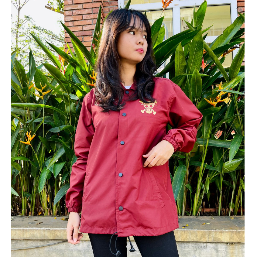 Jaket Coach Onepiece Gold Maroon Premium Unisex