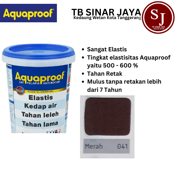 Aqauproof Cat Pelapis Anti Bocor Kemasan 20kg - 041 merah