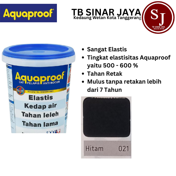 Aquaproof Cat Pelapis Anti Bocor Kemasan 20kg - 021 Hitam