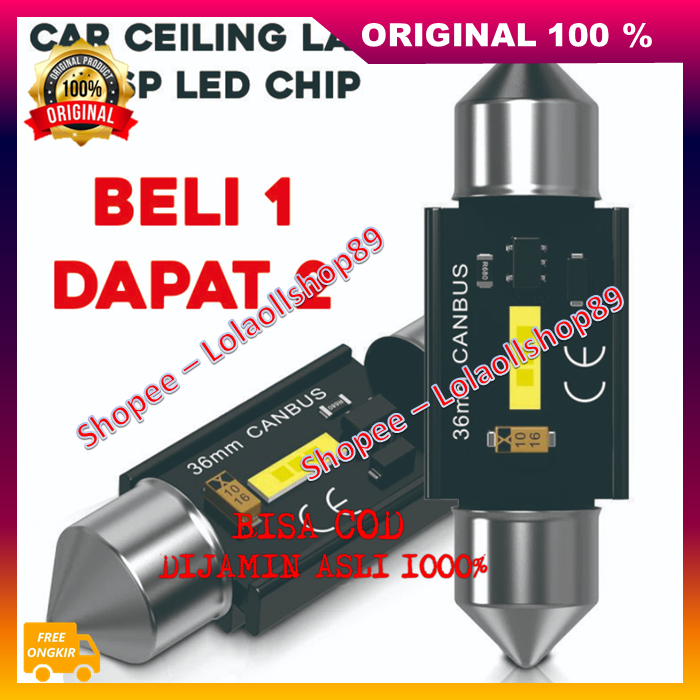 BELI 1 GRATIS 1 Car Ceiling Lamp Csp Led Chip Lampu Led Plafon Csp 100% ASLI ORIGINAL
