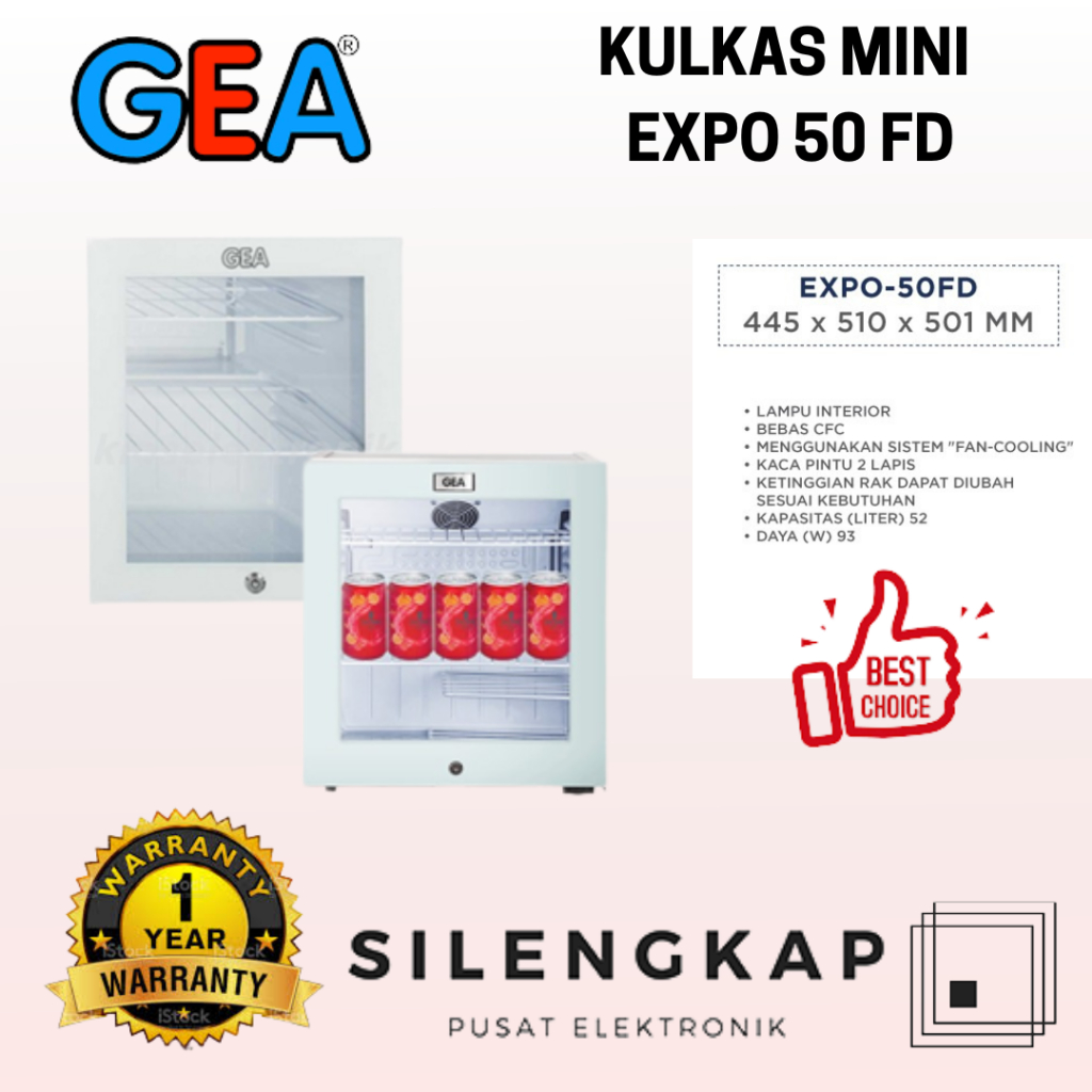 GEA EXPO-50FD SHOWCASE KULKAS KACA EXPO50 KULKAS MINI