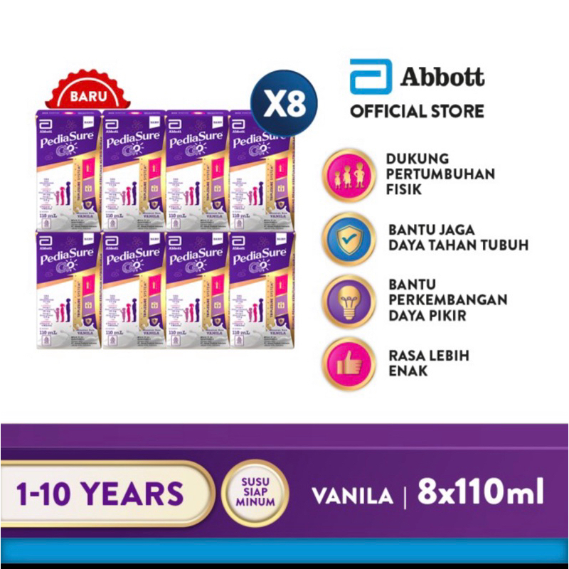

8 pcs Pediasure GO Vanila 110 mL