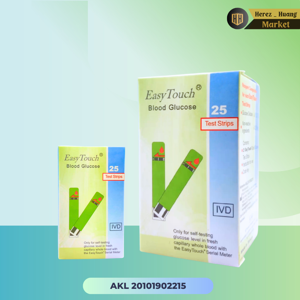 EASY TOUCH GLUCOSE Strip Test Easytouch Gula Darah isi Family 25 Strips