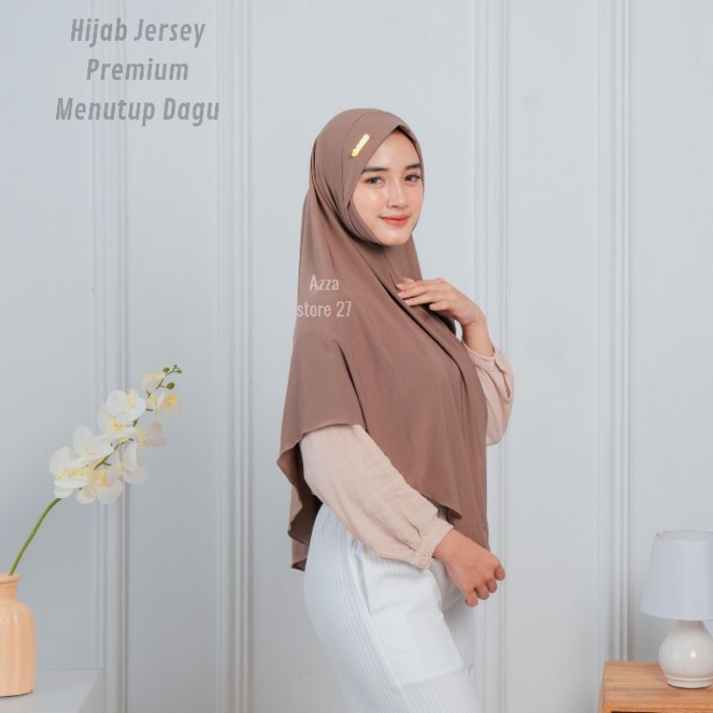 Hijab Jilbab Bergo Malaysia Menutup Dagu Jersey premium jumbo terbaru