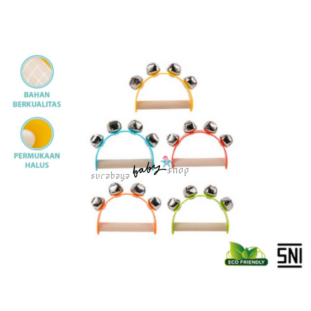 Mainan Edukasi Lonceng Tangan Anak Alat Musik Tamborin Rattle Anak-538103