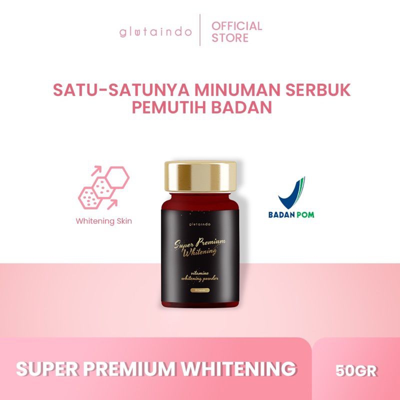 GLUTAINDO SUPER PREMIUM WHITENING - SERBUK MINUMAN VITAMIN PEMUTIH KULIT PREMIUM