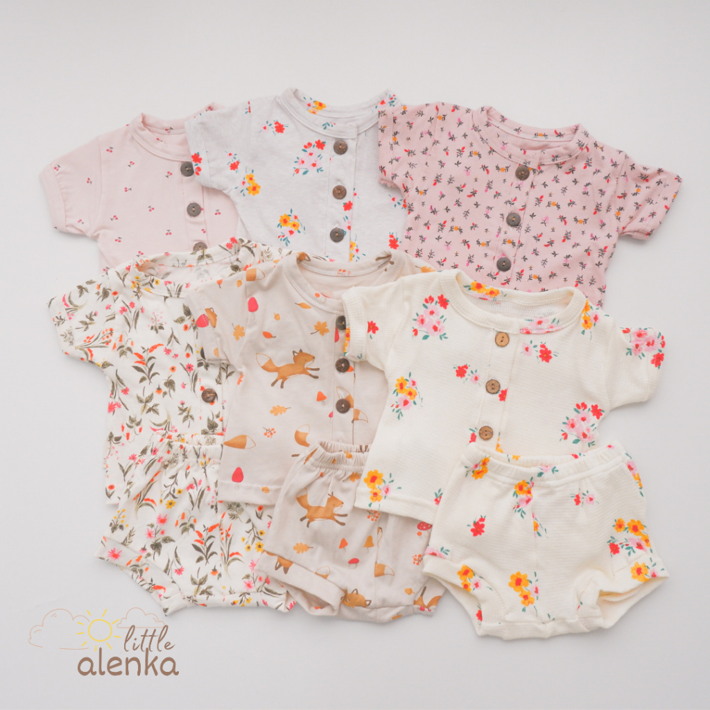 Alenka - Newborn Button Set (Hanya Setelan Baju) / Setelan Kancing Bayi