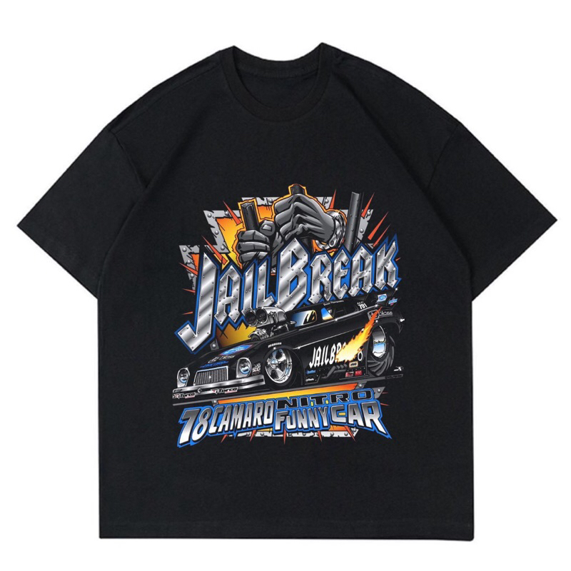 BAJU KAOS VINTAGE NASCAR RACING “JAIL BREAK NITRO” |T-SHIRT VINTAGE NASCAR| BAJU KAOS OVERSIZE UNISE