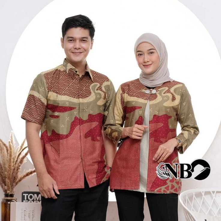 Batik Couple Modern Atasan Blouse Batik Kerja Kantor Wanita Seragam Batik M L XL XXL