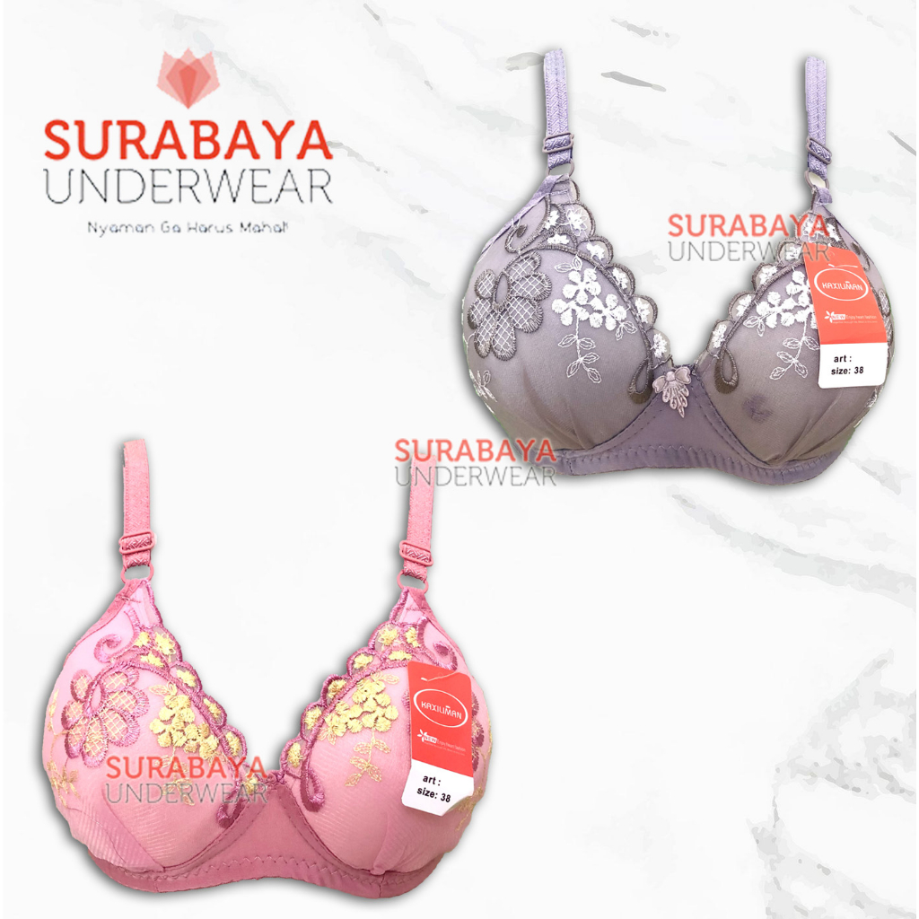 BRA / BH BRUKAT MATAHARI KAIT 3 BUSA TIPIS TANPA KAWAT (38-44)