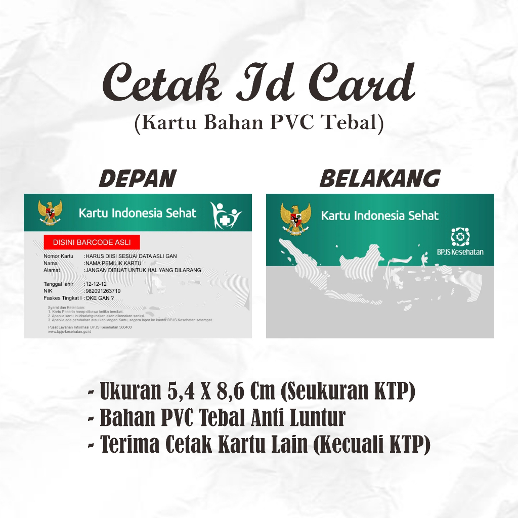 

ID CARD ANTI AIR ANTI LUNTUR