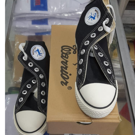 Sepatu Sekolah WARRIOR SPARTA HITAM - PUTIH  Original  / TINGGI DAN PENDEK