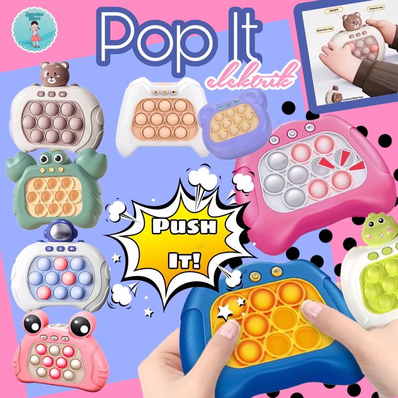 Pop It Elektronik/Pop It Elektrik/Pop It Push Bubble Game Challenge Fidget Toys Dengan Mesin Game LED/Mainan Pop It Elektronik Electronic/Quick Push/ Fidget Toys Challenge Mainan Keluarga