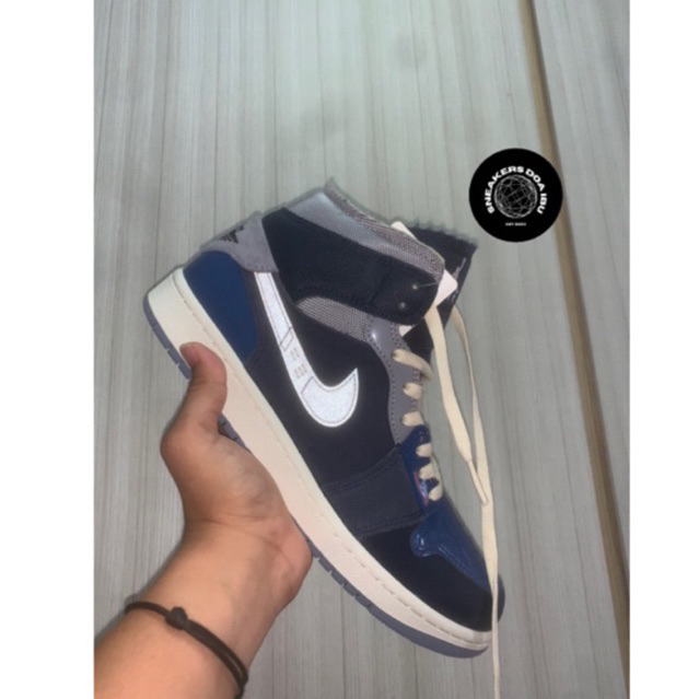Air Jordan 1 Mid SE Craft Obsidian French Blue Ashen Slate White