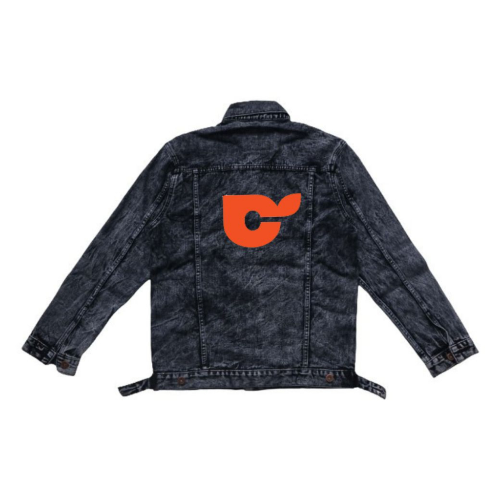 Hipokrit Official Store | COD - Jaket Jeans Denim Printing Gambar Belakang Snow Black Sandwosh Cosmi
