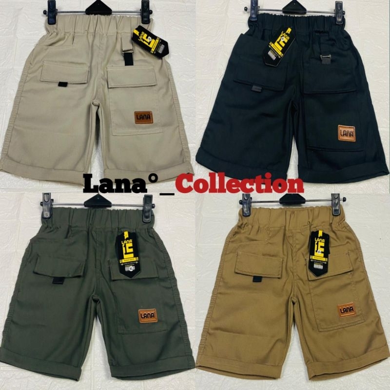 celana cargo pendek anak laki laki short pants umur 1-10 tahun kain KATUN TWILL STRETCH PREMIUM