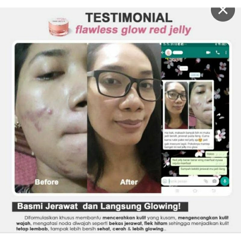 BPOM RED JELLY BISA COD MASK GLOWING SKIN ORIGINAL
