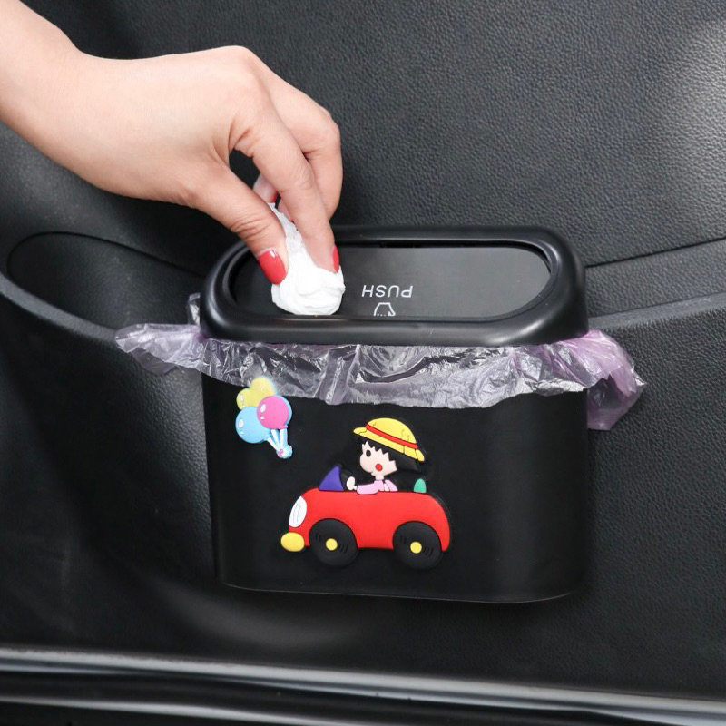 tempat sampah mobil mini kecil anti tumpah pressing type aksesoris mobil lucu dekorasi pengemudi wanita perempuan kekinian murah aesthetic TS01