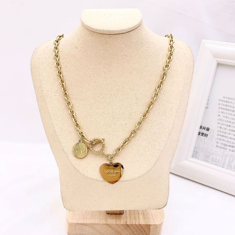 Kalung titanium asli premium quality Anti karat Anti alergi stainless steel anti karat anti alergi K001