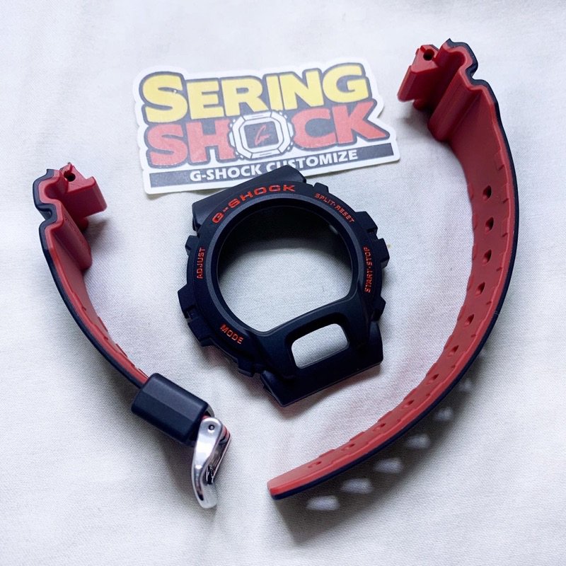 BNB Gshock DW 6900 ORIGINAL RED BLACK Strap Besel Casio G-shock