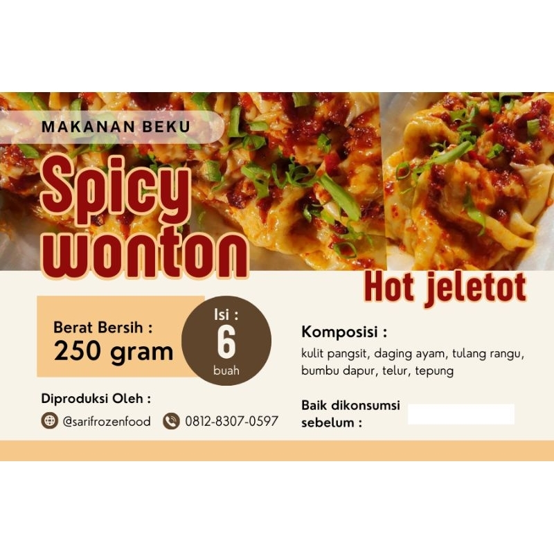 

pangsit ayam pedas/spicy wonton