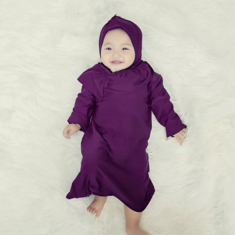 Gamis bayi perempuan newborn aulia 0 6 bulan 1 2 tahun | gamis anak perempuan | gamis bayi syari | baju anak perempuan