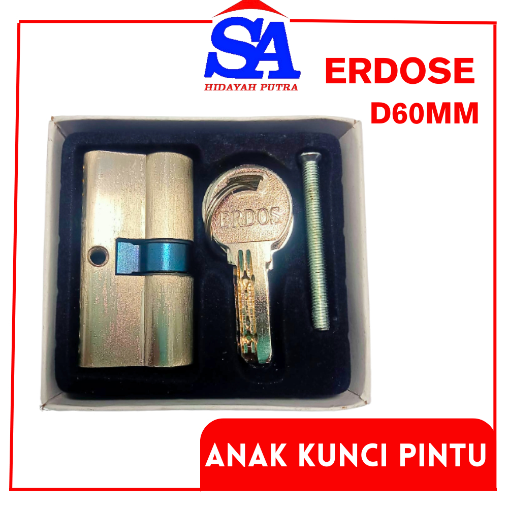 ANAK KUNCI D60MM 1 SET ERDOSE DOUBLE CYLINDER Silinder Kunci KUNCI PINTU