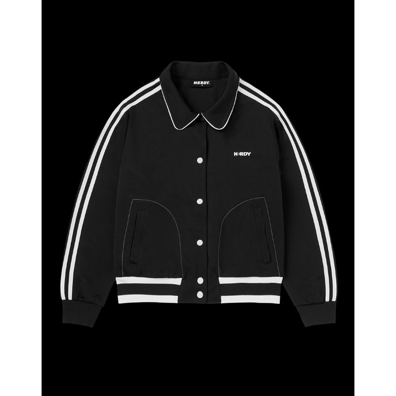 Nerdy Varsity Track Jacket Black (Pre-Order)
