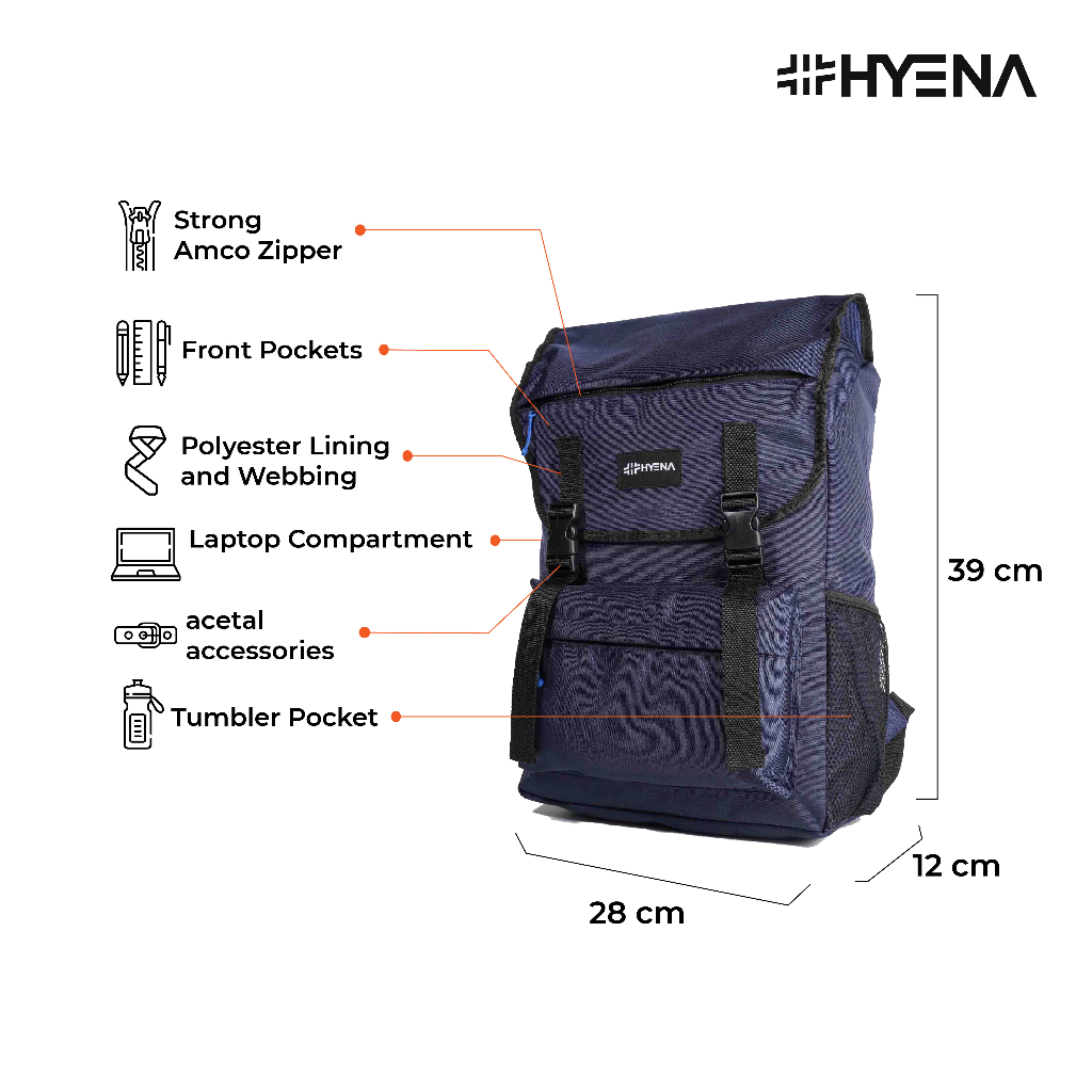 DH19 - TAS RANSEL HYENA Tas Model NAMA Tas Pria Tas Wanita Tas Ransel Unisex Tas Korean Style