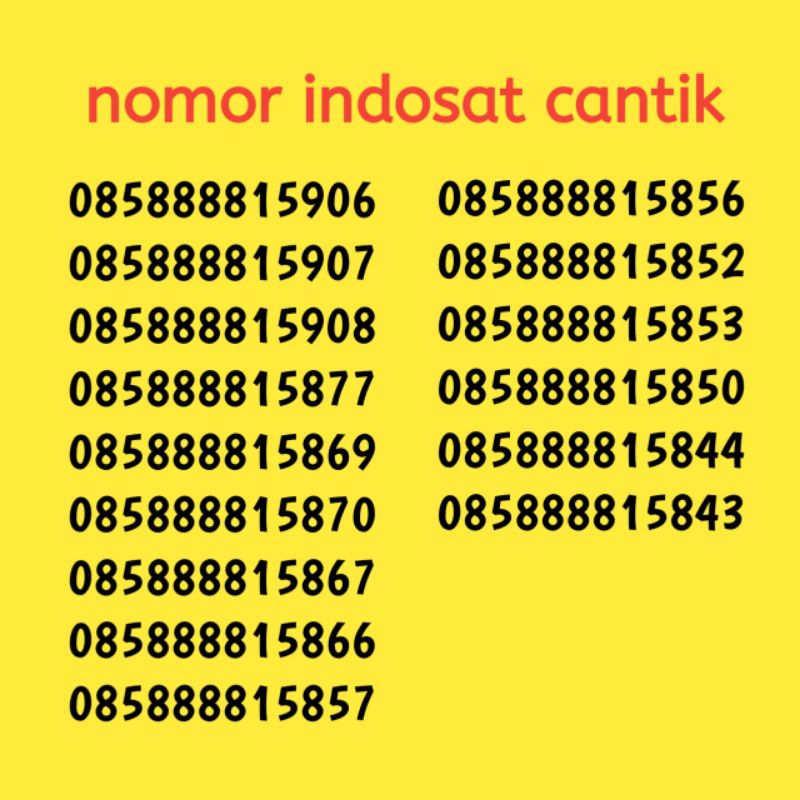 nomor cantik indosat murah