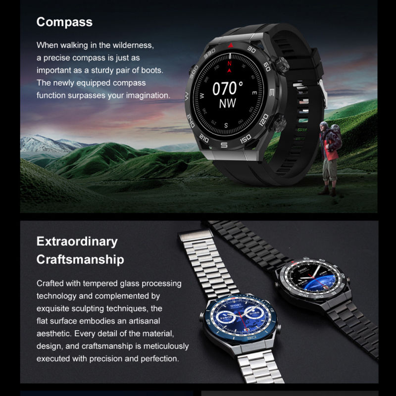 GARANSI✅DT UltraMate Smart Watch Men DTNO.1 SERIES WEAR PRO Wristwatch Bluetooth Call Compass GPS Route Tracking NFC ECG 100+ Sports Mode Smartwatch