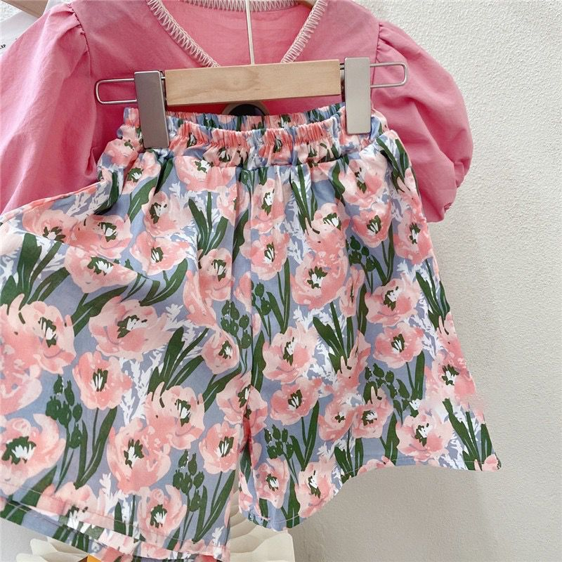 Setelan Anak Perempuan Rok Motif Orchid Flowers