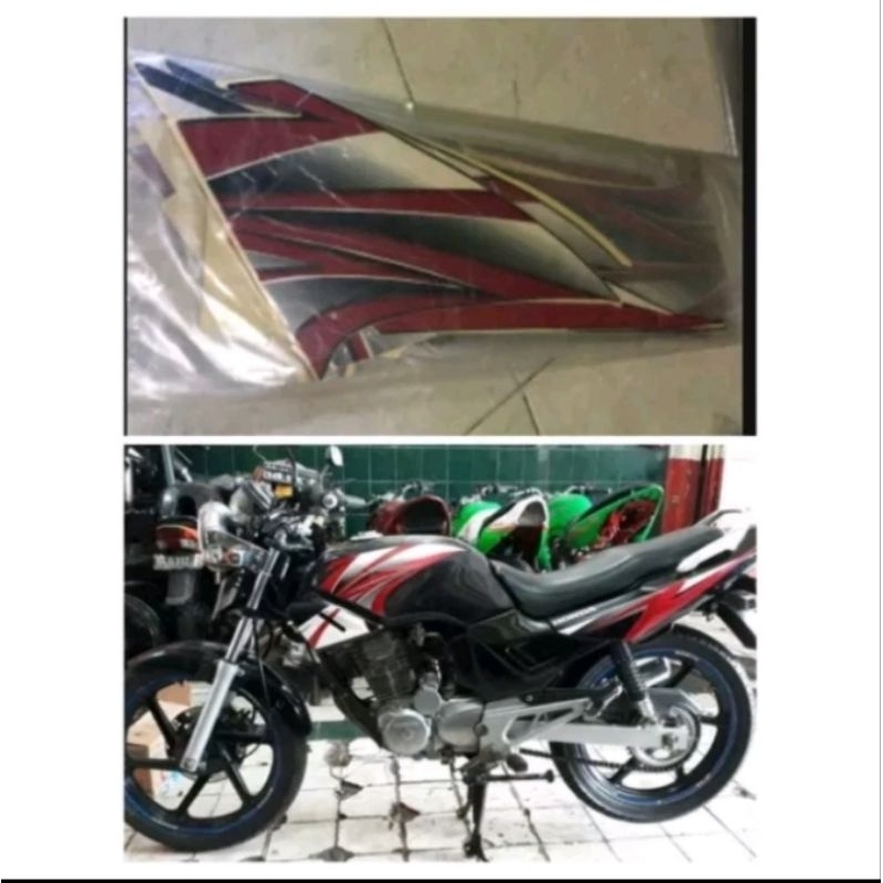 Striping stiker Tiger Tilam tahun 2004 hitam merah