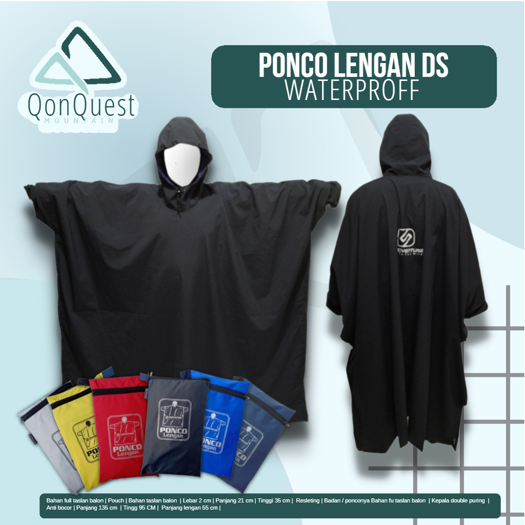 Jas Hujan Ponco Lengan DS Adventure / jas hujan ponco lengan / jas hujan jumbo / jas hujan ponco