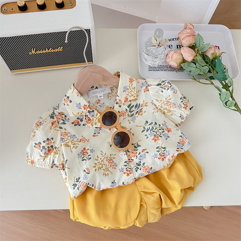 Setelan Anak Perempuan Celana Kuning Motif Buttercup