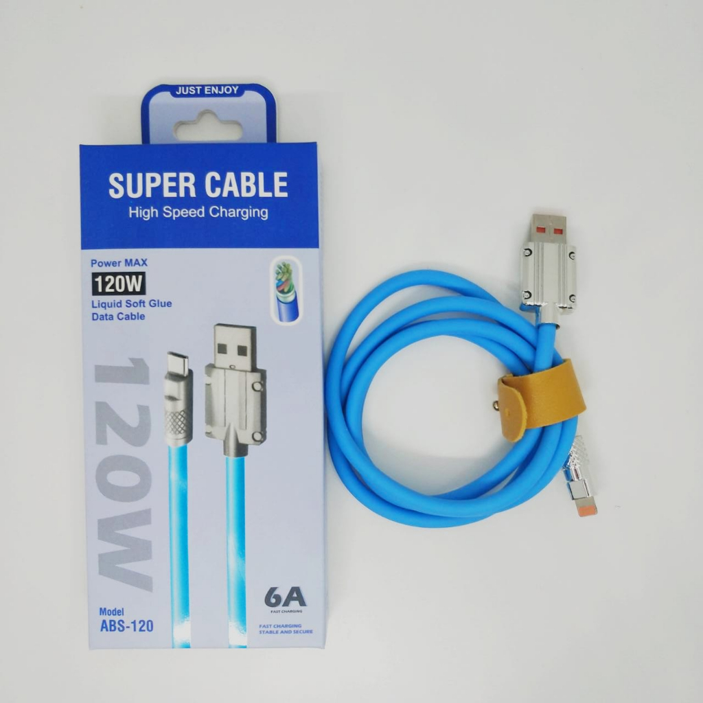 ROBOT POWER CABLE 120W 6A KABEL DATA IPH Super Fast Charge Type C Lightning Liquid Silicone Cable Quick Charge Micro USB Cable for Xiaomi Huawei VIVO Samsung Apple Pixel POCO PHONE BY SMOLL