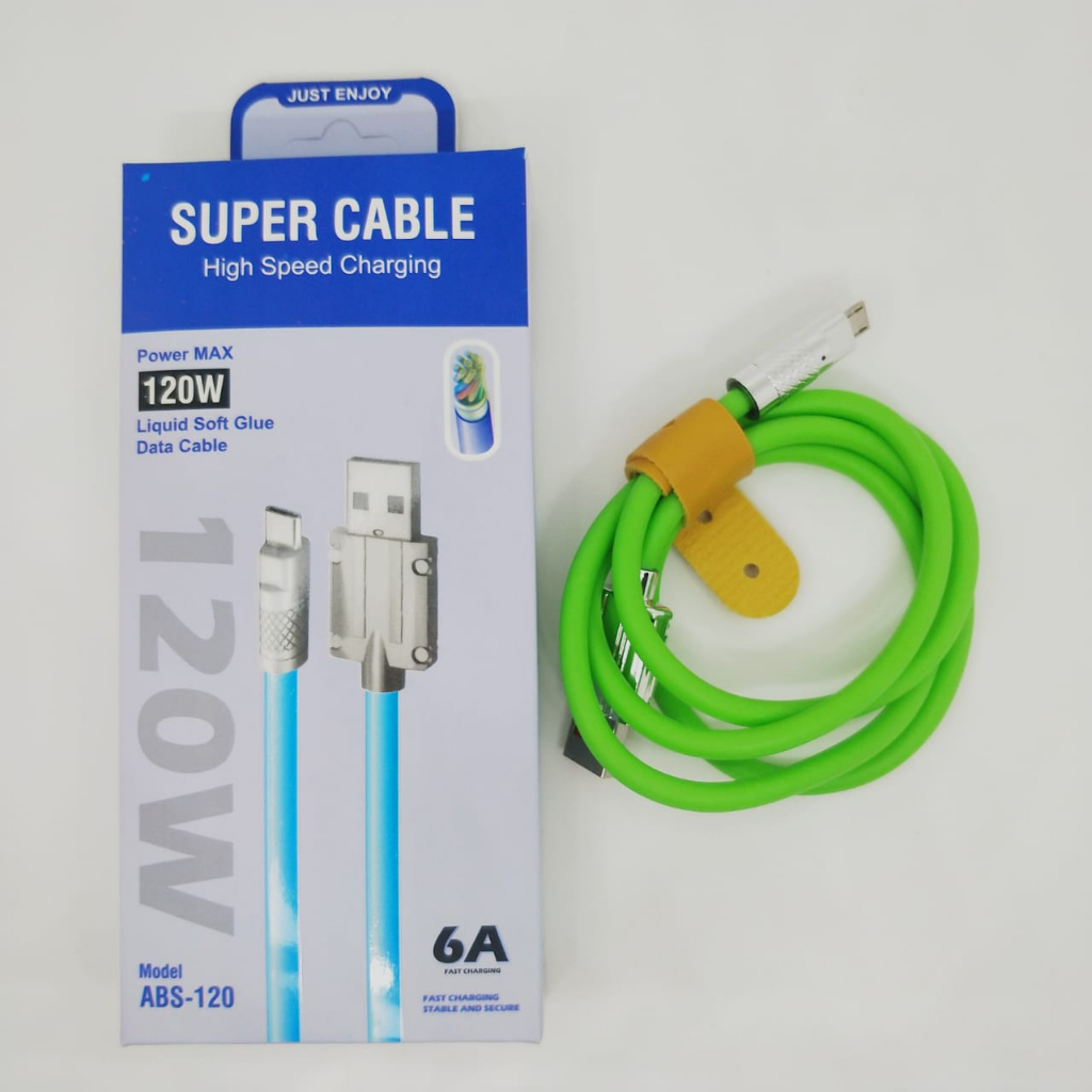 ROBOT POWER CABLE 120W 6A KABEL DATA MICRO Super Fast Charge Type C Lightning Liquid Silicone Cable Quick Charge Micro USB Cable for Xiaumi Huawei VIVO Samsung Apple Pixel POCO PHONE BY SMOLL