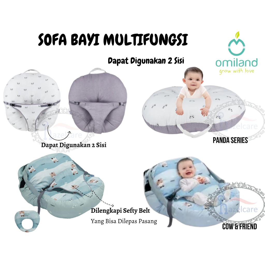 Omiland Sofa Baby OB 56251 Multifungsi Multi Fungsi + Free Bantal Dot || Sofa Bayi OB 40071 OB 49171 - Tempat Duduk Bayi Empuk